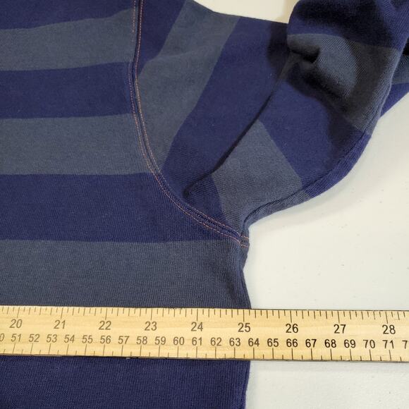 Vintage Polo by Ralph Lauren Shirt Men XXL Collared Long Sleeve Stripe Blue Grey - Picture 4 of 12